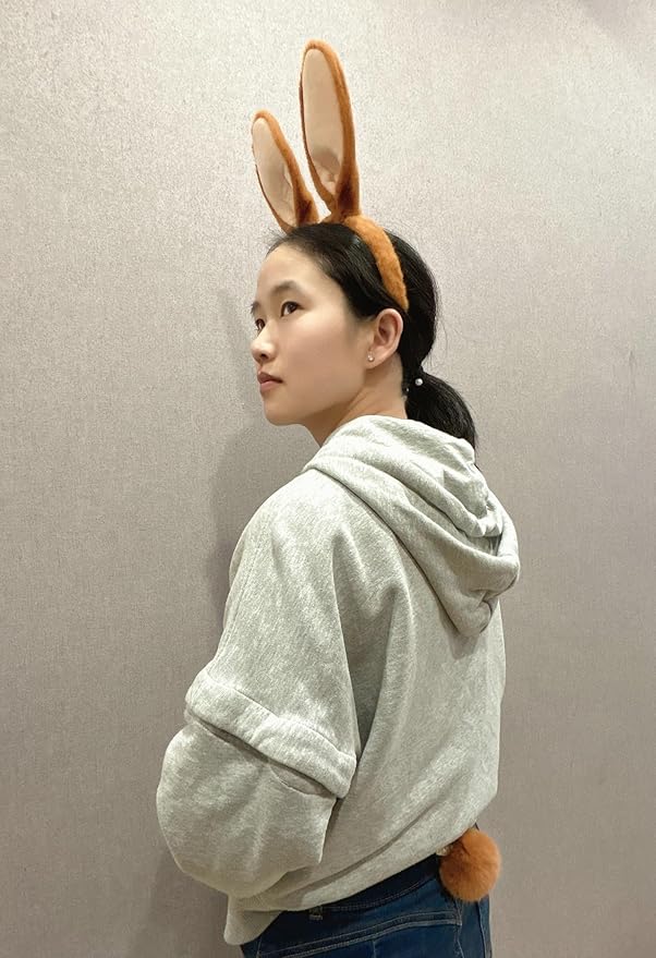 Olivemont Easter bunny ears headband for rabbit pretend play plush costume