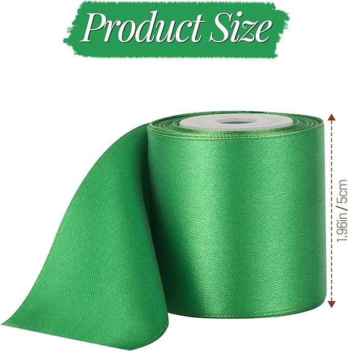 LIUYAXI Rainbow Satin Ribbon 2 Inch x 6 Rolls Total 60 Yards - Red/Green/Black/White/Pink/Blue Double Faced Stain Ribbon for Gift Wrapping Craft Wedding Party Christmas Decoration Baby Shower
