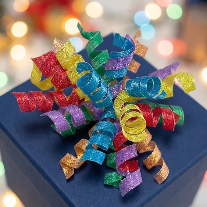 Rainbow Bow | Premium Self Adhesive Ribbon Bows for Gift Wrapping, Hair & Craft | Easter & Graduation Day Gift Basket Decorations| Premade Ribbon for Wreaths & Flowers-8 Counts