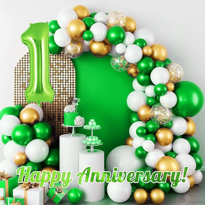 Green Number 1 Balloon 40 Inch, Big Large Foil Helium Number Balloons, Jumbo Giant Mylar Number 1 Balloons for 1 first Birthday Party Decorations Supplies Anniversary Celebration