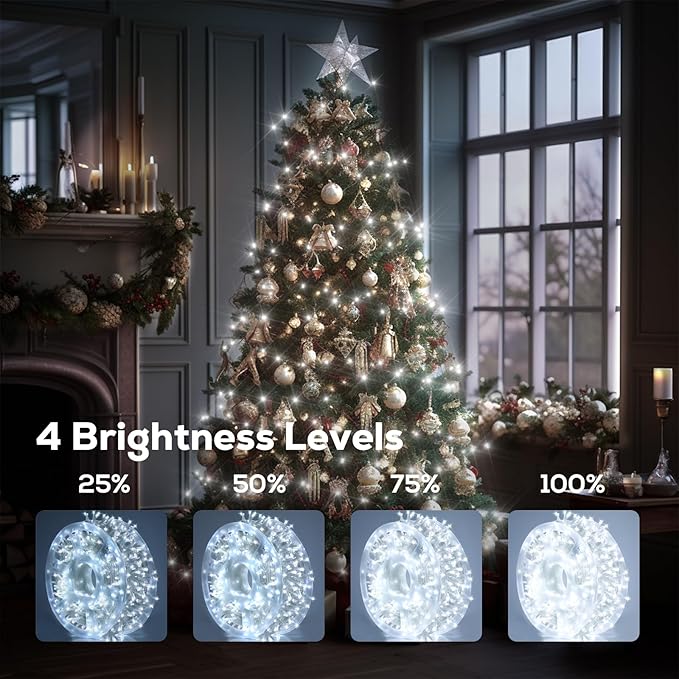 300 LED String Lights, 128FT Waterproof Fairy Lights Christmas Ligths 8 Modes Twinkle Indoor Outdoor, Plug in for Bedroom Classroom Wedding Garden Christmas Decorations. Cold White…