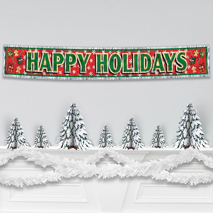 Beistle Metallic Festooning Garland Birthday Party Supplies, Hanging Decorations, 4" x 15', White