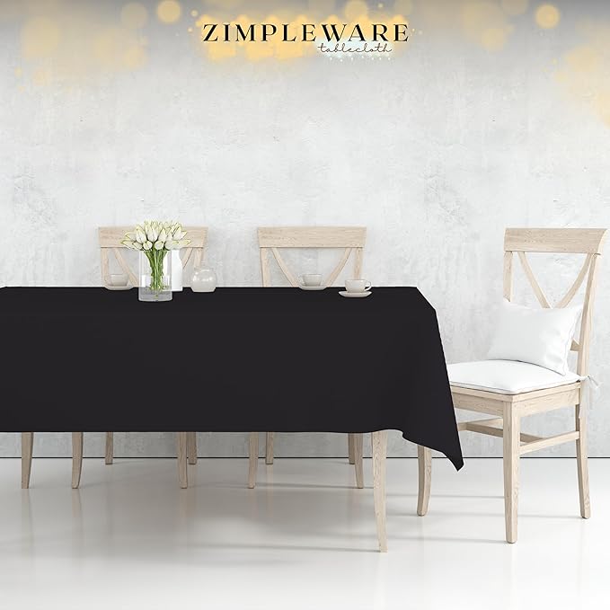 ZIMPLEWARE Premium Dark Grey Plastic Table Cloth Disposable (12 Pk) Plastic Tablecloths for Rectangle Tables (54in x 108in) Party Table Cloths Disposable for 6ft to 8ft Rectangle Tables