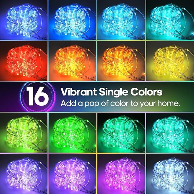 Rope Lights for Outside, 66FT 200 LED Color Changing Rope Lights with Plug & Remote 24 Colors RGB Twinkle Light Indoor, String Light Outdoor Waterproof for Christmas (66FT (Not Connectable) 7mm)