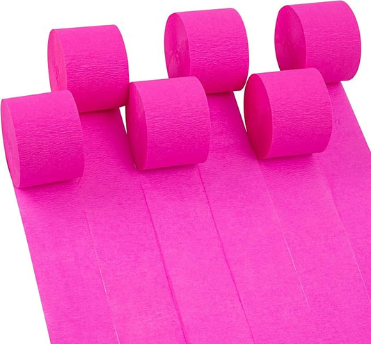 6 Rolls 492ft Colorful Crepe Paper Streamers,Pack of Paper Party Streamers for Navy Blue Party Decorations, Birthday Decorations, Wedding Decorations (1.8 Inch x 82 Ft/Roll)