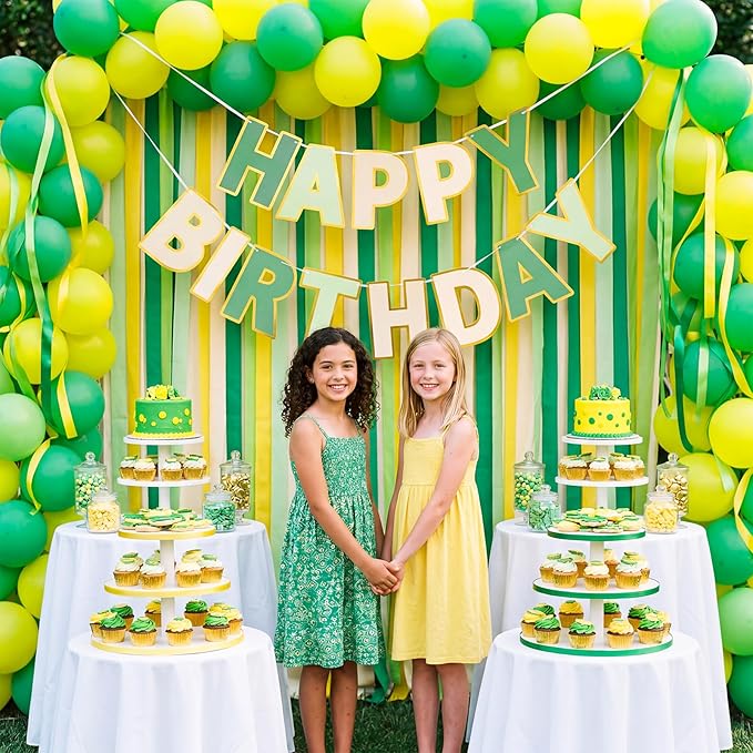 Happy Birthday Banner - 9ft Pre-Strung Happy Birthday Sign for Women, Men, Girls, Boys - No DIY Birthday Decorations & Party Supplies(Sage Green)