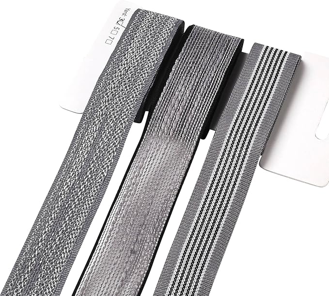 BEEFLYING 3 Styles Grey Wire Edged Ribbons for Gift Wrapping, 25~28mm×2.7m Organza Ribbons Stripe Ribbons for Wedding Party Decoration Hair Bows Flower Designs Sewing and Craft, 9 Yards