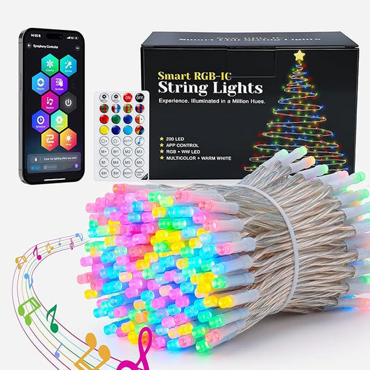 Smart String Lights 300 LED, Color Changing APP & Remote Controlled Fairy Lights, Music Sync Long Decorative Christmas Lights for Bedroom, Wall, Window, Party & Room Decor