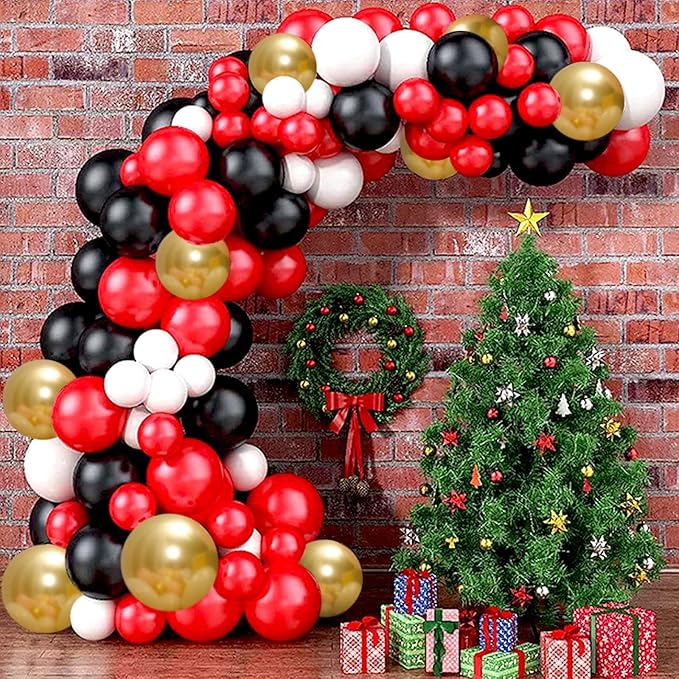CANREVEL Red Balloons - 100pcs 5/10/12/18 Inch Latex Balloons Garland Arch Kit for Christmas Birthday Party Wedding Valentines Day Baby Shower Party Decoration
