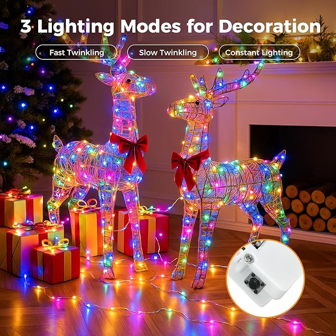 litogo 30 Pack 7FT 20 LED Fairy Lights Battery Operated, 3 Lighting Modes, Bulk Mini Twinkle String Lights Waterproof Silver Wire for Weddings Mason Jars Party Christmas Decorations-Multi-Colored