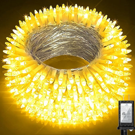 1500 LED Christmas Lights Outdoor Use, 470ft 12 Modes Warm White LED String Lights with Timer Dimmable, Waterproof Christmas Lights for Tree Xmas Patio Yard Fence Balcony Garden Decorations