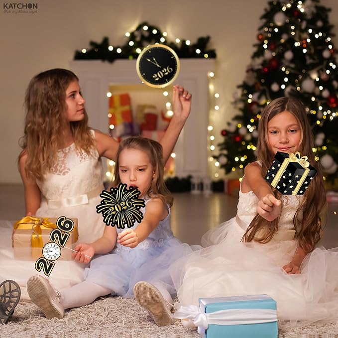 KatchOn, New Years Photo Booth Props 2026 - Pack of 35 | New Years Eve Photo Booth Props for Happy New Years Decorations 2026 | New Years Eve Party Supplies | NYE Decorations 2026
