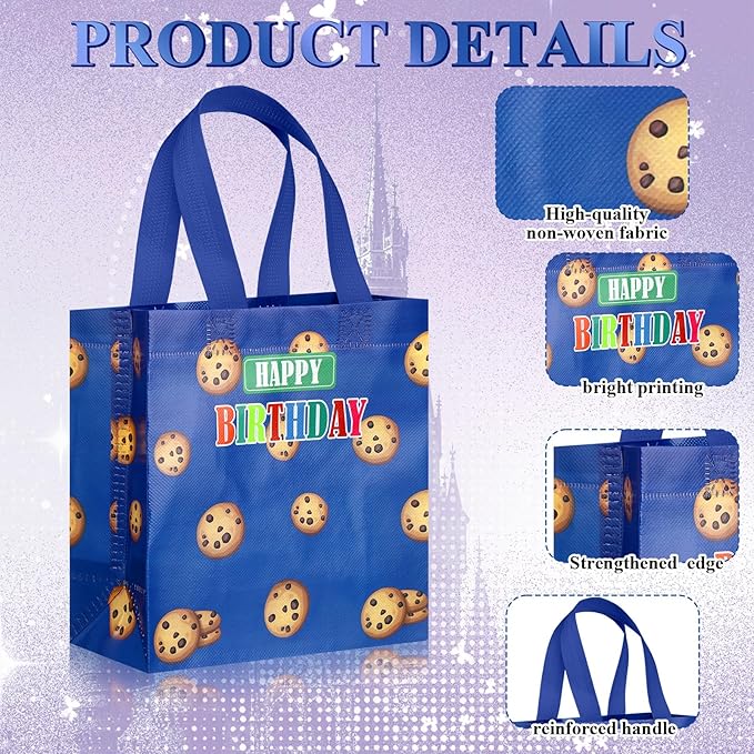Sweetude 40 Pcs Cartoon Street Gift Party Favor Bags with Handle, Non Woven Goodie Bags Birthday Favor for Birthday Baby Shower Packaging Supplies