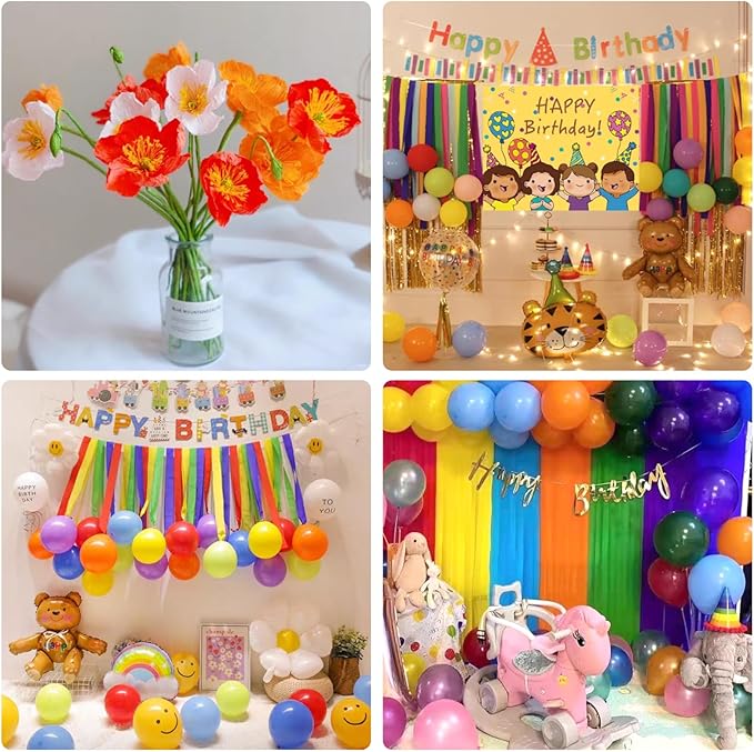 Crepe Paper Streamers 8 Rolls, 10 x 98Inch 8 Pumpkin Colors Crepe Paper Sheets for Halloween Thanksgiving Day DIY Gift Colourful Paper Flower Wrapping Paper Crafts Birthday Wedding Holiday