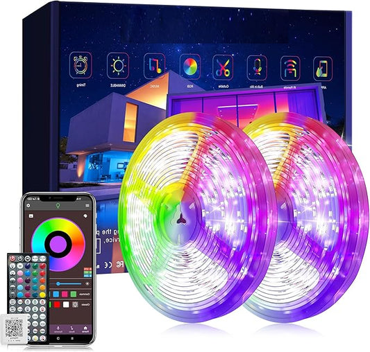 Ledagic Led Lights for Bedroom 200 ft (2 Rolls of 100 ft), Ultra Long Smart Led Strip Lights with App Remote Control, RGB Music Sync Color Changing Lights for Bedroom, Kitchen, Party, Home Decoration