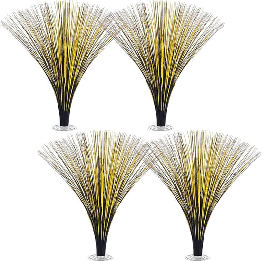 Colingmill 4 Pcs Plastic Metallic Spray Centerpieces for Birthday Table Decorations for Celebration Wedding Decorations, Anniversary, and Holiday Party Supplies, 15.75" (Black and Gold)