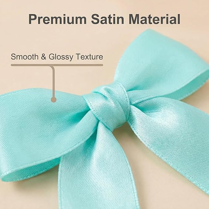 Green Gift Wrap Bows – 50pcs 3.3 Inch Elegant Satin Bows for Gift Wrapping, Wedding Decor, Baby Shower, Party Decorations, Birthday, Easter, Christmas, Anniversary, DIY Crafts, Gift Bags
