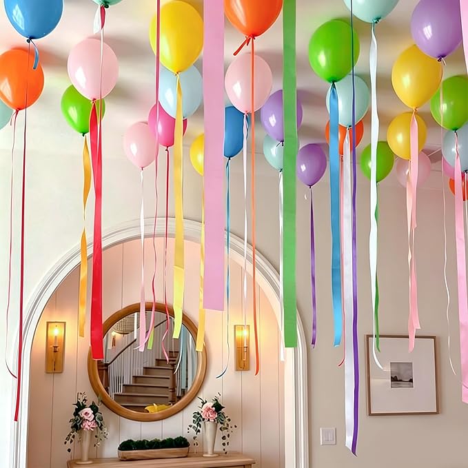 8 Rolls Crepe Paper Streamers in 8 Colors, Wedding Birthday Baby Shower Graduation Colorful Candyland Party Decoration Backdrop, Rainbow DIY Supplies, Colored Living Room Bedroom Decor, Art Crafts