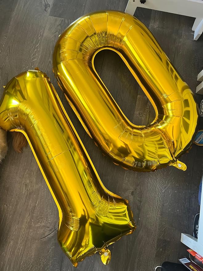 40 inch Number Balloon 0-9 Gold Large Number 1 Balloons,Digital Balloons for Birthday Party Celebration Decorations Supplies, Helium Foil Number Balloons for Wedding Anniversary