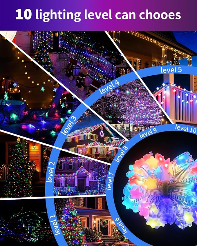 Super RGB Smart Star Fairy Lights 65.6Ft, 16M Color Changing String Lights with Remote & APP Control, Music Sync, Timer, RGB DIY Colored Twinkle Lights Hanging for Indoor Bedroom Party Birthday Decor