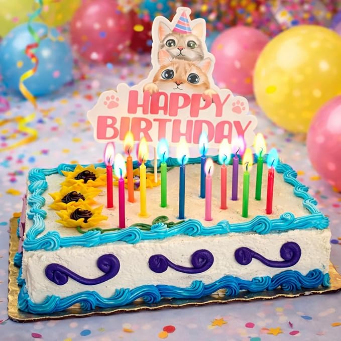 by Tugba Aydan - 24 Count Birthday Cake Candles Happy Birthday Candles Colorful Candles Holders Included