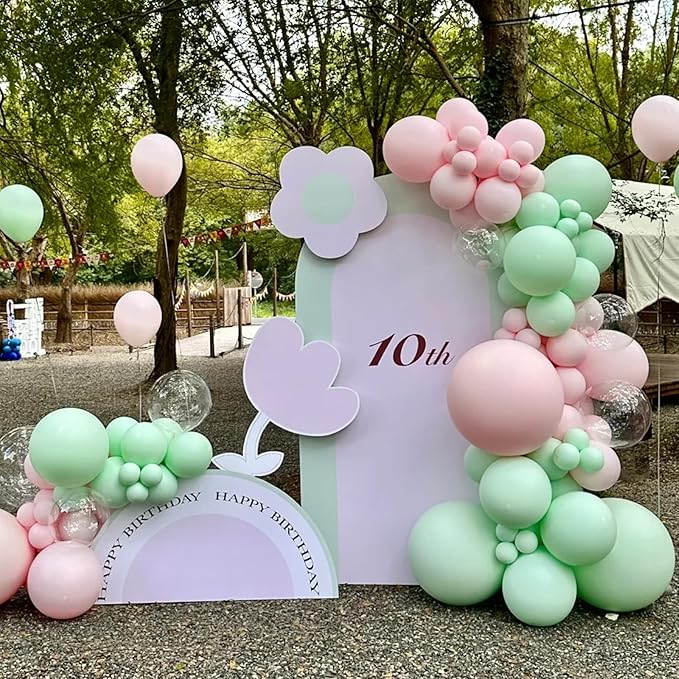 Voircoloria 105pcs Mint Green Balloons 12inch Party Latex Balloons for Boys Girls Birthday Baby Shower Gender Reveal Wedding Sunflower Party Decorations