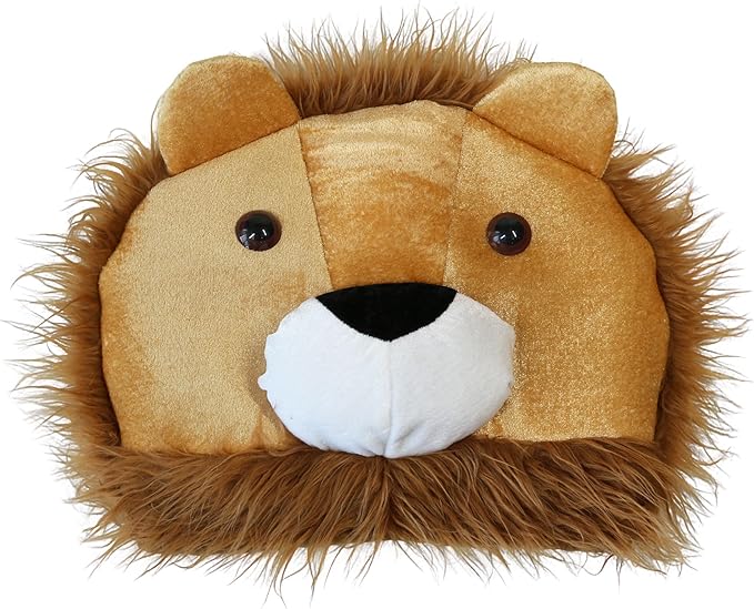 Lion Hat with Bushy Mane. Wild Animal Safari Costume Headwear for Themed Parties & Events