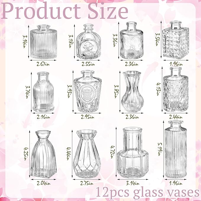 36 Pcs Artificial Flowers Table Centerpiece with Vases Spring Colorful Wildflower Centerpieces Silk Flower Arrangement for Wedding Baby Shower Table Centerpieces Party(Warm Tone)