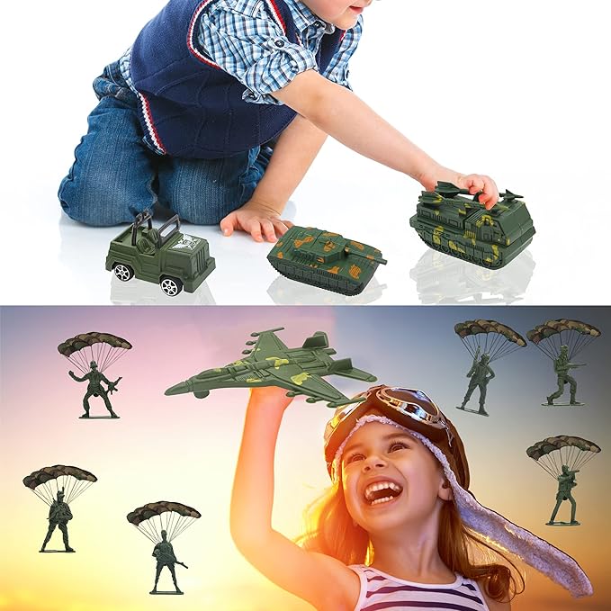 35pcs Camo Cake Cupcake Toppers Camouflage Cake Decorations Army Military Party Supplies with Camo Happy Birthday Cake Topper Army Men Tanks Vehicles for Army Military Themed Party Boys Girls Veteran