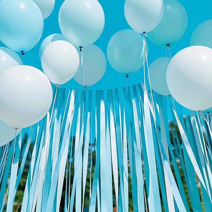 Oun Nana Blue Streamers Crepe Paper 6 Rolls, 2.2" x 123 Ft, Birthday Party Streamers Decorations for Gender Reveal Baby Shower Bachelorette Party Bridal Shower Graduation Wedding Anniversary