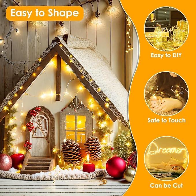 Extra Long 99Ft 300 LED Fairy Lights Plug in, Waterproof String Lights Outdoor & Indoor 8 Modes with Timer, Twinkle Light for Girl's Room Garden Birthday Halloween Christmas Decorations (Warm White)