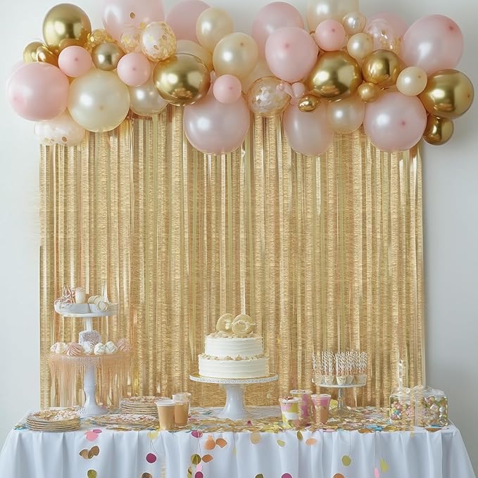Captain Décor 6 Gold Streamers 492ft Pack of Gold Crepe Paper Rolls for Decorations, Party Streamer, Birthday & Party Decor(1.8 inch x 82 ft/Roll)