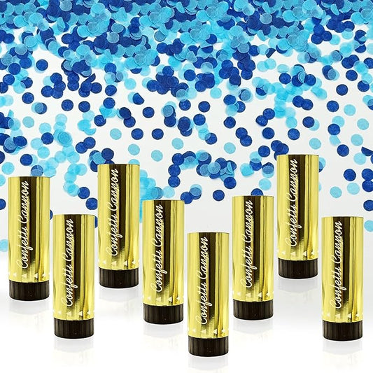 Confetti Poppers Cannons for Wedding Birthday Graduation Baby Shower Anniversary Christmas New Year's Kids Fun Party Supplies Decorations and Favors (Blue)