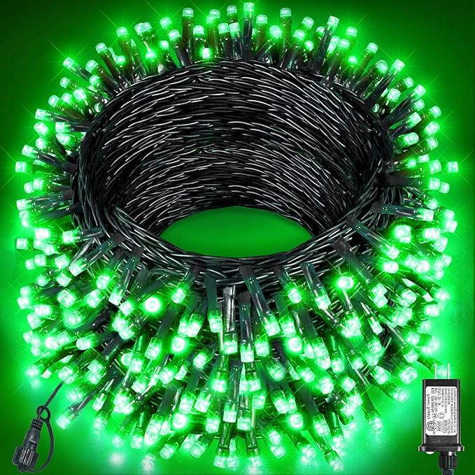 157FT 480 LED Christmas String Lights, Plug in Green Christmas Lights Outdoor with 8 Modes & Waterproof, Connectable String Fairy Lights for Outside Indoor Garden Patio Party Holiday Decorations