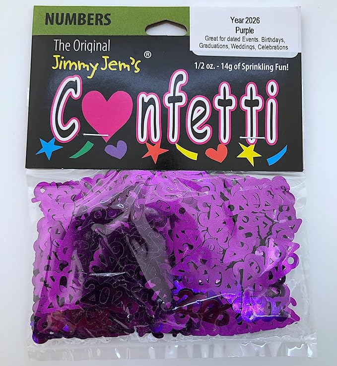 Confetti Year 2026 Purple - 2 Half Oz Bags (1 oz) #7344 Q01