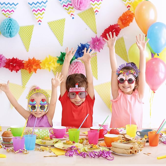 Funny Sunglasses & Costume Masks for Birthday Parties, Multi-Shaped Novelty Shades to Add Humor to Any Festivity
