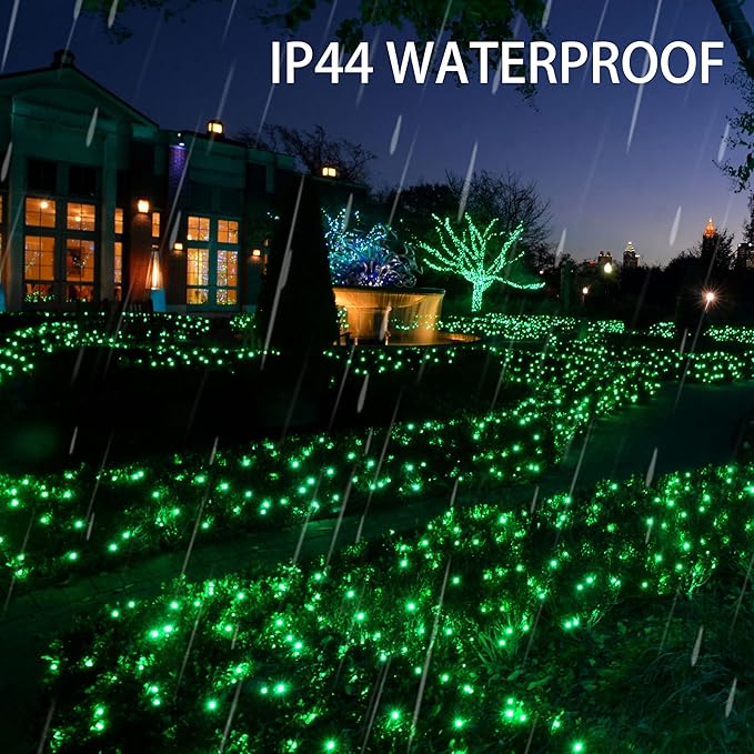 Dazzle Bright Fairy Lights Battery Operated, 20 FT 60 LED Silver Wire St. Patrick's Day Waterproof Battery Operated String Lights, Christmas Decorations for Indoor Outdoor Bedroom Yard Decor, Green