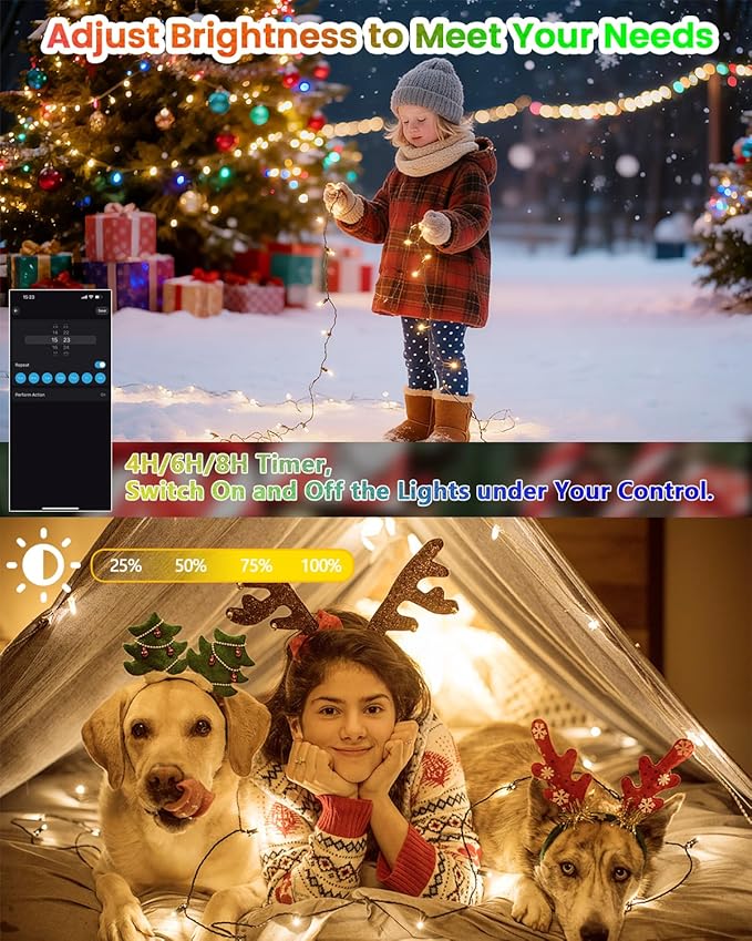 600LED Smart 4th of July String Lights | 206FT App Controlled Red White and Blue American Flag Lights, Waterproof Patriotic RGB Color Changing String Lights with Remote & Timer Outdoor for Memory Day