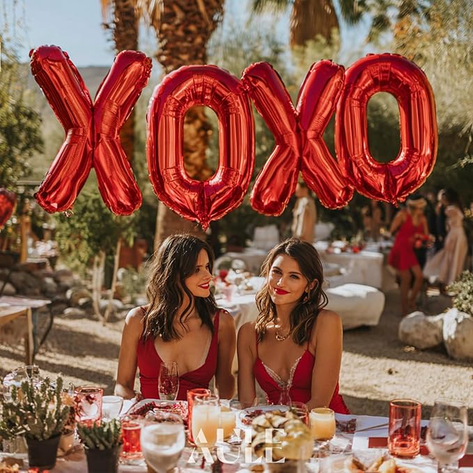 AULE red Letter Balloons G 40Inch Large Giant big Foil Mylar red G Balloon for Birthday Aniversary Party Decorations