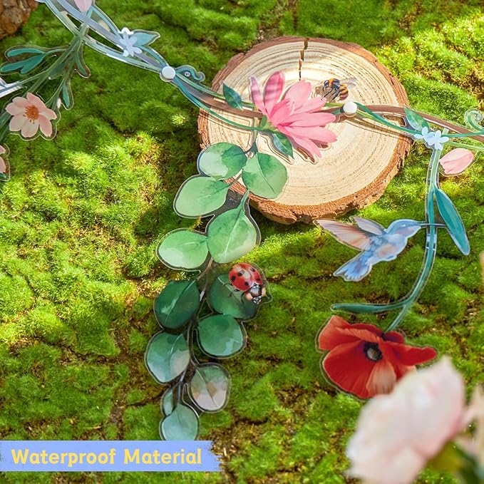 2 Pcs Flower Banner Wildflower Garland, Baby Shower Decorations, Floral for Enchanted Garden Party, Wedding Wild One Bloom Baby Shower Fairy Tale Tea Market Spring Supplies Girl Woodland Party