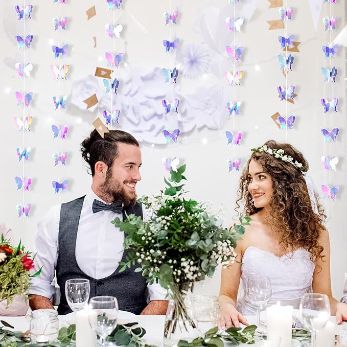 Zonon 8 Pieces 3D Butterfly Hanging Garlands Decoration Butterfly Paper Party Streamers Backdrop for Wedding Birthday Fairly Baby Shower Holiday Party Decorations (2.8 x 2.4 Inches)