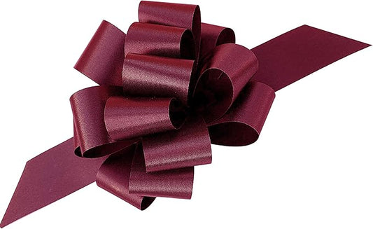 Burgundy Christmas Gift Pull Bows - 5" Wide, Set of 10, Xmas, Birthday, Presents, Wreath, Swag, Garland, Gift Basket, Fundraiser, Decoration, Fall, Valentine's Day