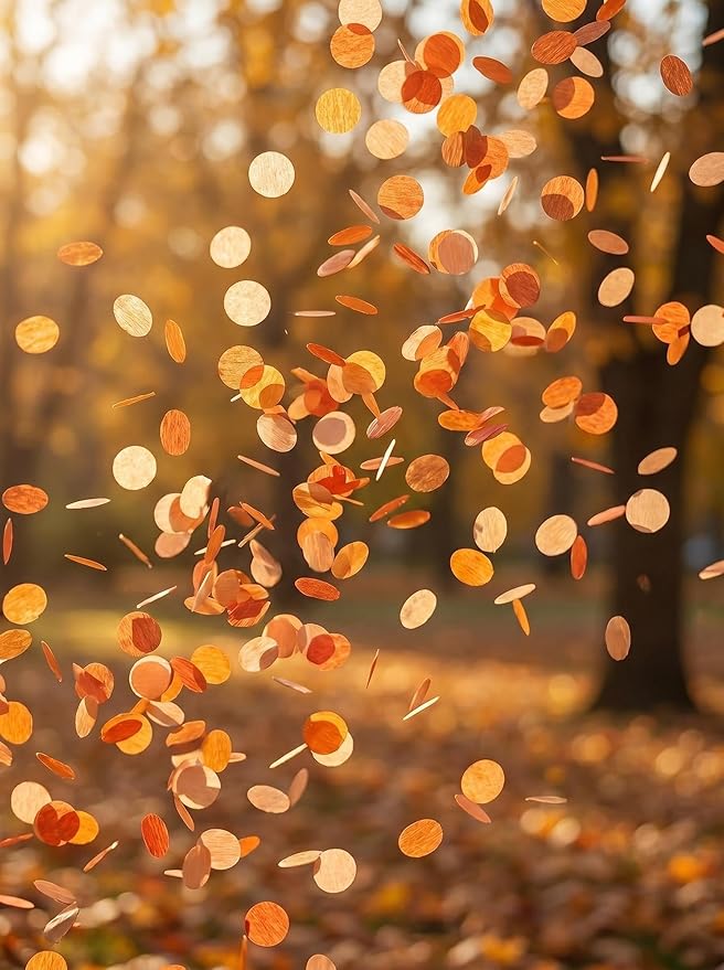 Ombre Orange Table Confetti for Fall Autumn Thanksgiving Harvest Orange Wedding Paper Confetti Baby Shower Birthday Party Decorations 1000 Count