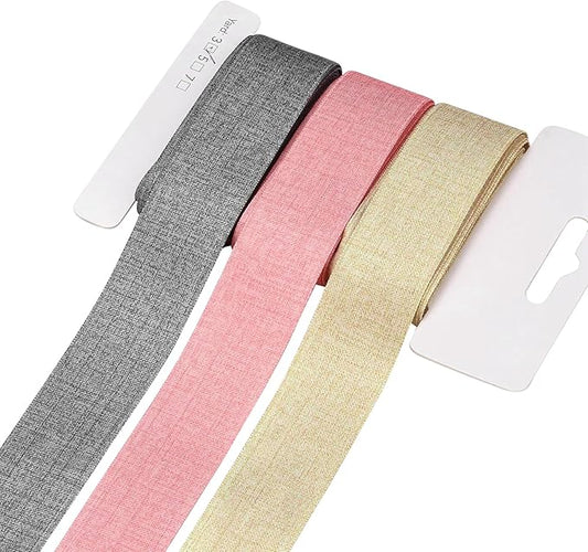 BEEFLYING 3 Styles Wire Edged Ribbons for Gift Wrapping, 25~28mm×2.7m Fabric Ribbons for Wedding Party Decoration Hair Bows Flower Bounquet Sewing and Craft, 9 Yards