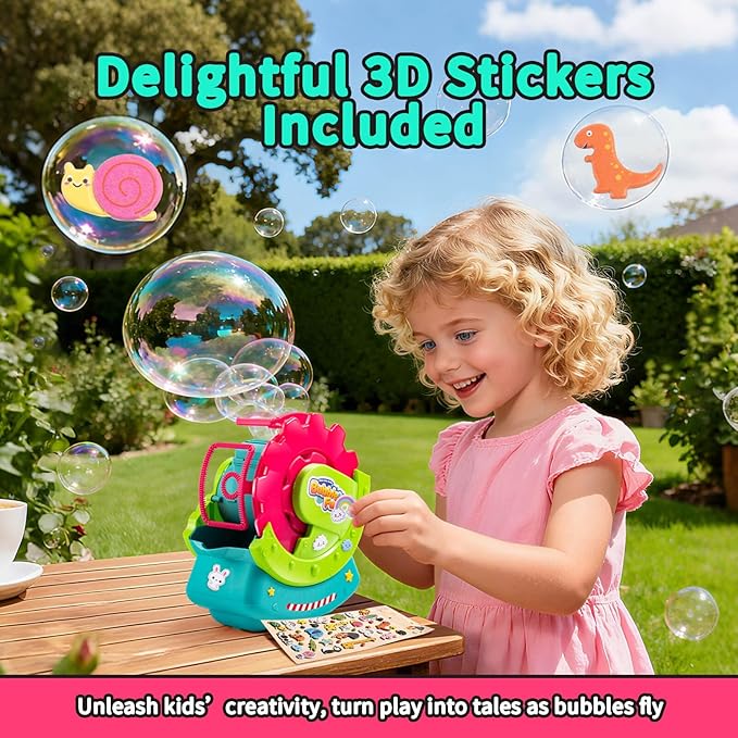 Bubble Machine for Toddlers Kids & Pets, with 8oz Safe Solution, Extra Large & Bubbles in Bubble Maker, Children & Pets Dog Toys Gift, Indoor/Outdoor Birthday Wedding Party Bubble Blower