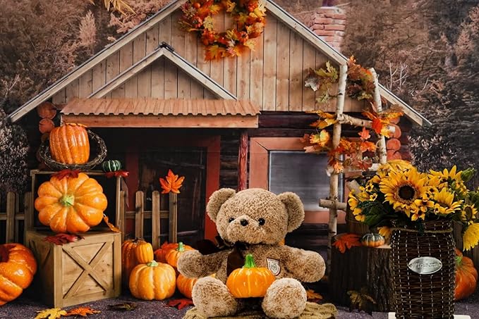 Kate 8x8ft Thanksgiving Backdrop for Photography Fabric Fall Backdrop Baby Shower Birthday Party Decoration