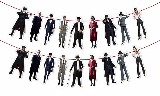 Peaky Blindrs Garland Decoration – Themed Party Banner for Birthday Celebrations, Decorative Garland for Dessert Tables, Room Décor, Photo Displays, Fan Events, and Special Occasions