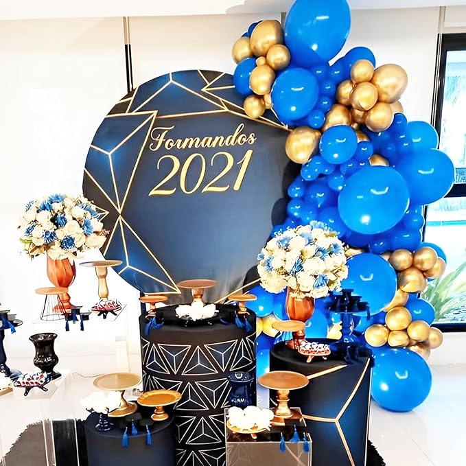 Voircoloria 90pack Royal Blue Balloons Different Size 18/12/10/5 Inch Blue Balloon Garland Arch Kit for Graduation, Wedding, Birthday, New Year, Baby Shower, Baseball, Nautical Party Decorations