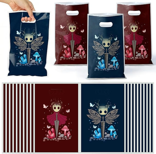 Andi Cppss Knight Gamer Party Favor Bags - 50PCS Gamer Goodie Bags for Birthday Decorations Knight Theme Treat Snack Candy Plastic Gift Bag for Gamers Game Lover Boys Birthday Gaming Party Favor Bag