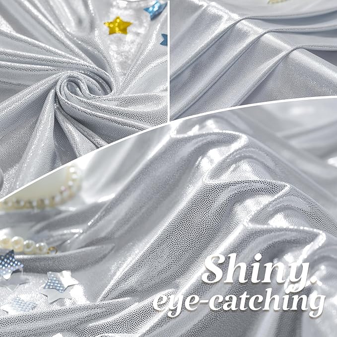 20×10FT Silver Sequin Backdrop Curtains Wedding Backdrop Drapes Wrinkle-Free Thick Glitter Photo Background Fabric for Birthday Graduations Friendgiving Christmas Party Photography Stage Decor